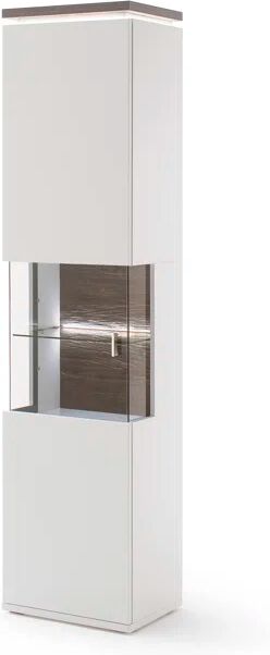 MCA Furniture Marbella Display Cabinet with Lighting brown/white 208.0 H x 50.0 W x 37.0 D cm