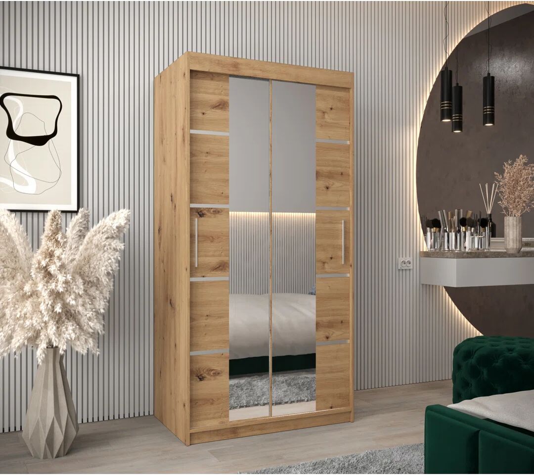 Arte-N Furniture Ltd Verona 04 Sliding Door Wardrobe 100cm - Black Matt brown 200.0 H x 100.0 W x 62.0 D cm