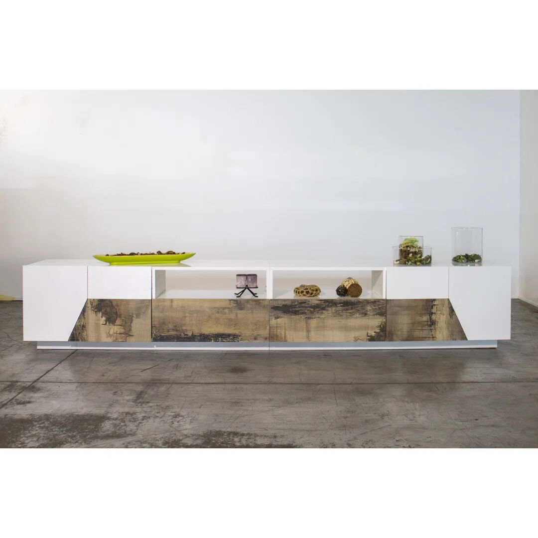 Web Furniture Alien Lowboard 260 Slate/Maple Pereira TV Stand gray/white 46.0 H x 43.0 W x 43.0 D cm