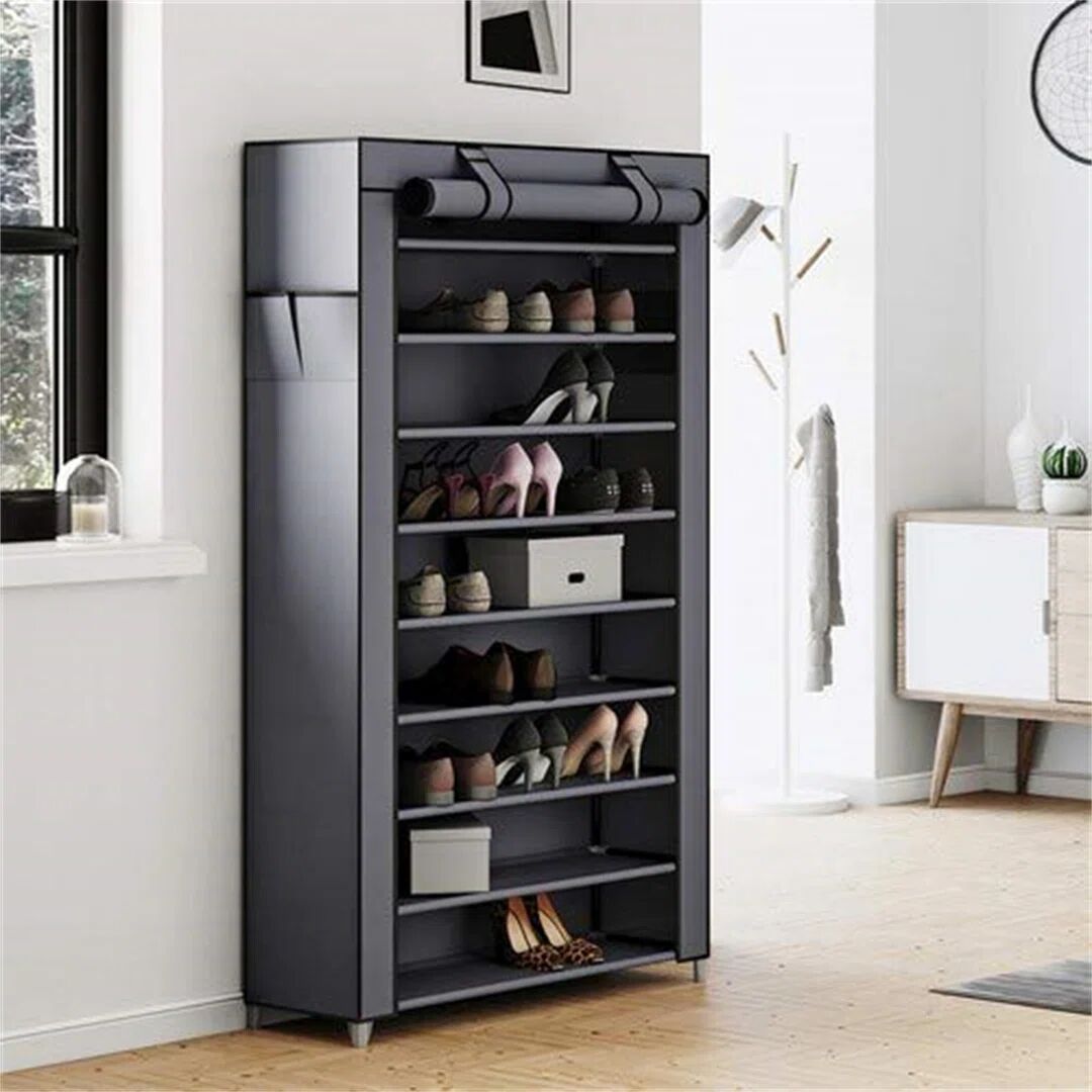 Rebrilliant 50 Pair Shoe Storage gray 160.0 H x 88.0 W x 28.0 D cm