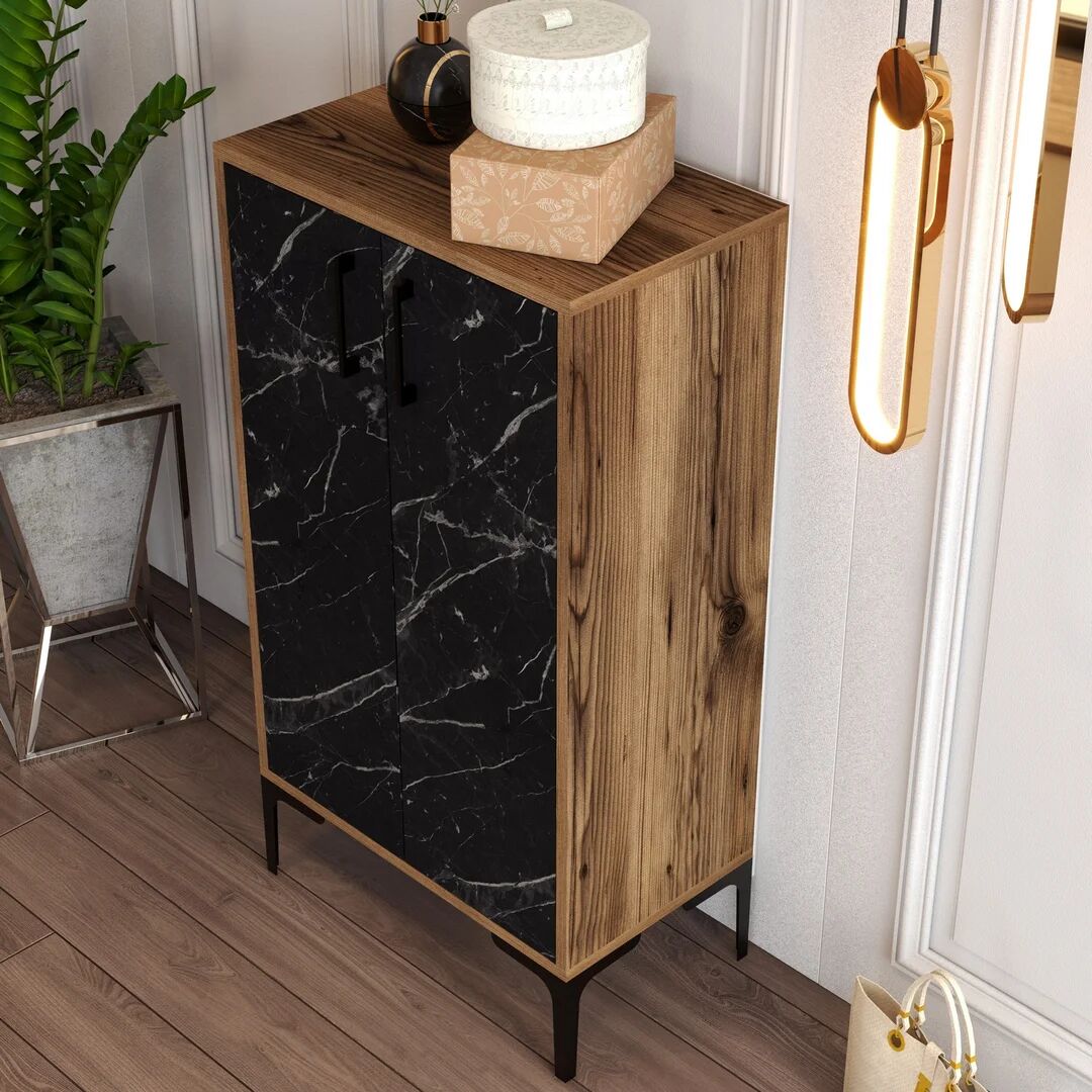 Zipcode Design Padang Prag 20 Pair Shoe Storage Cabinet black/brown 111.0 H x 60.0 W x 35.0 D cm