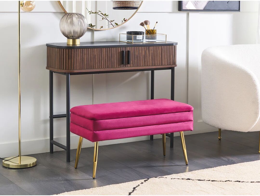 Canora Grey Alicija Upholstered Storage Bench red/pink/indigo 43.0 H x 79.0 W x 37.0 D cm