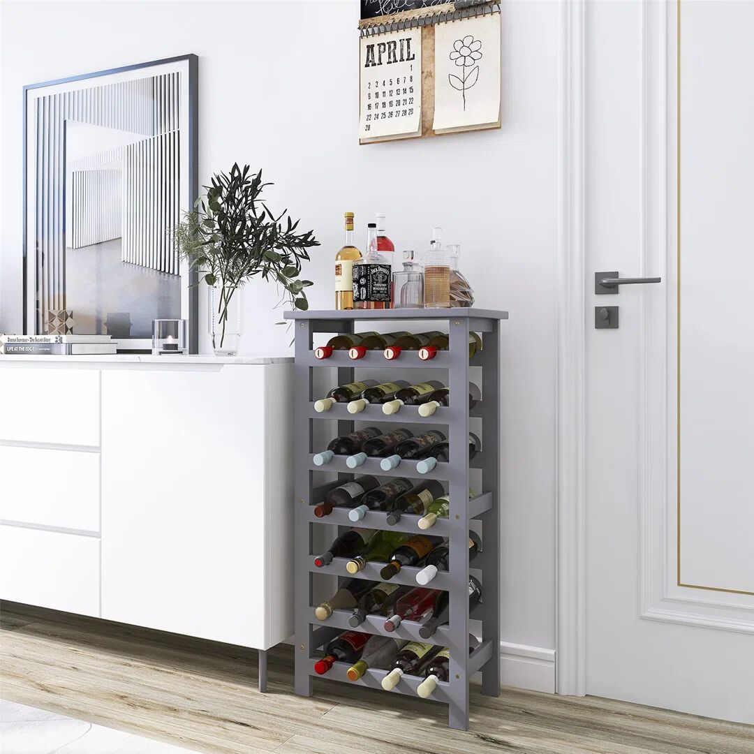 Belfry Kitchen Bamboo Wine Rack Storage Shelves For Kitchen, Pantry, Cellar, Bar gray 93.5 H x 47.0 W x 24.0 D cm