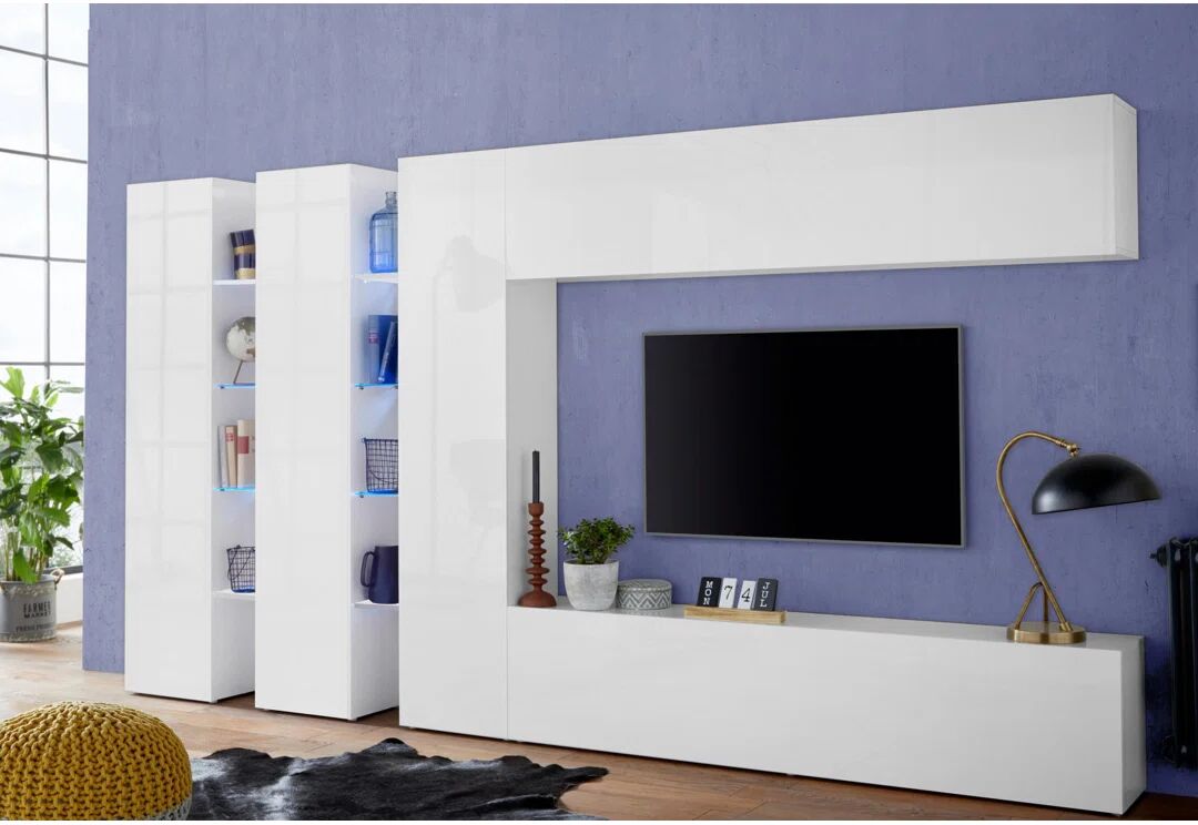 Web Furniture Maruska Entertainment Unit for TVs up to 70" white 40.0 H x 180.0 W x 30.0 D cm