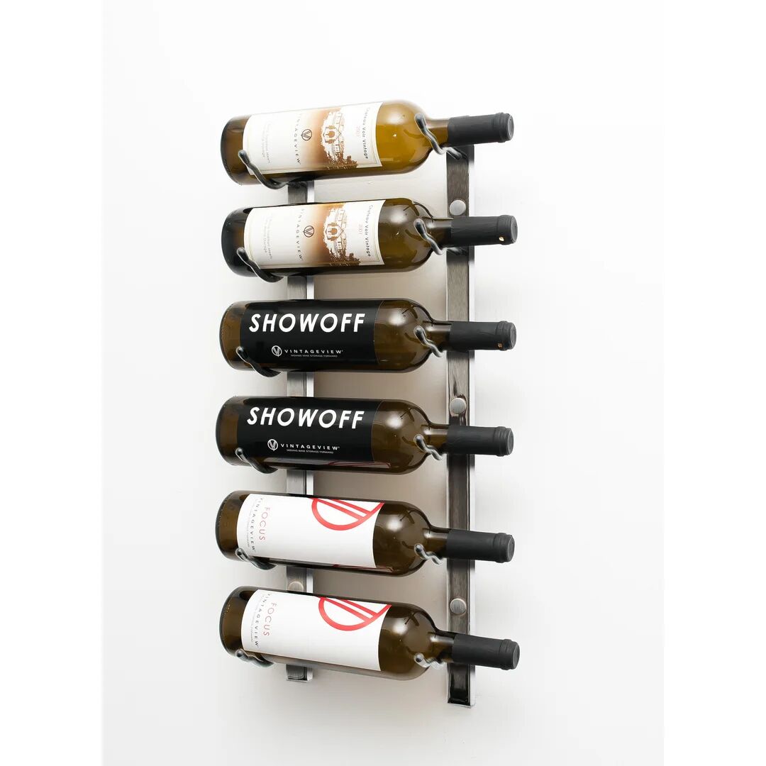 Symple Stuff W Series Wall Mounted 6 Bottle Wine Rack gray 61.0 H x 33.0 W x 13.5 D cm