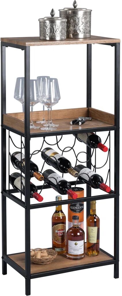 Ebern Designs Hackmore 9 Bottle Wine Rack brown 124.5 H x 50.0 W x 31.0 D cm