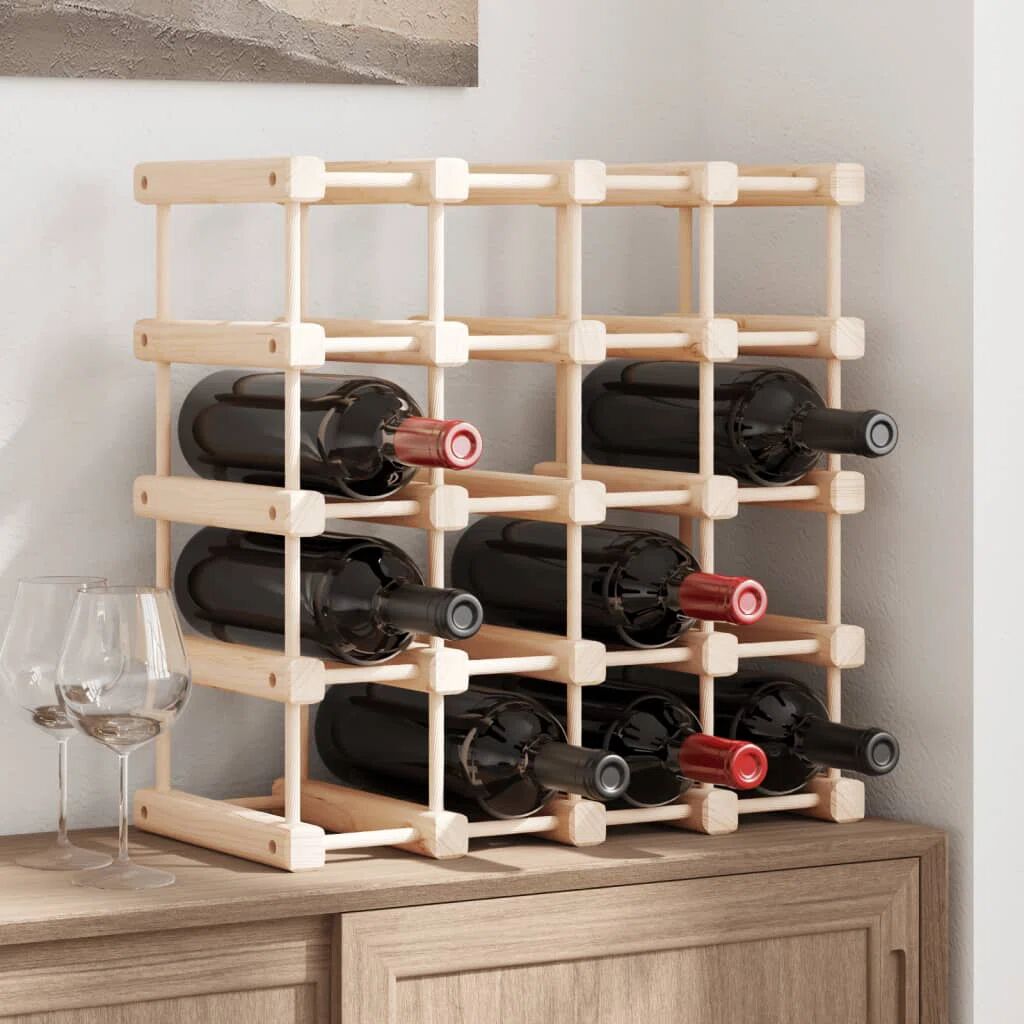 Rebrilliant Indu 20 Bottle Solid Wood Floor Wine Bottle Rack in Brown brown 46.5 H x 46.5 W x 23.0 D cm