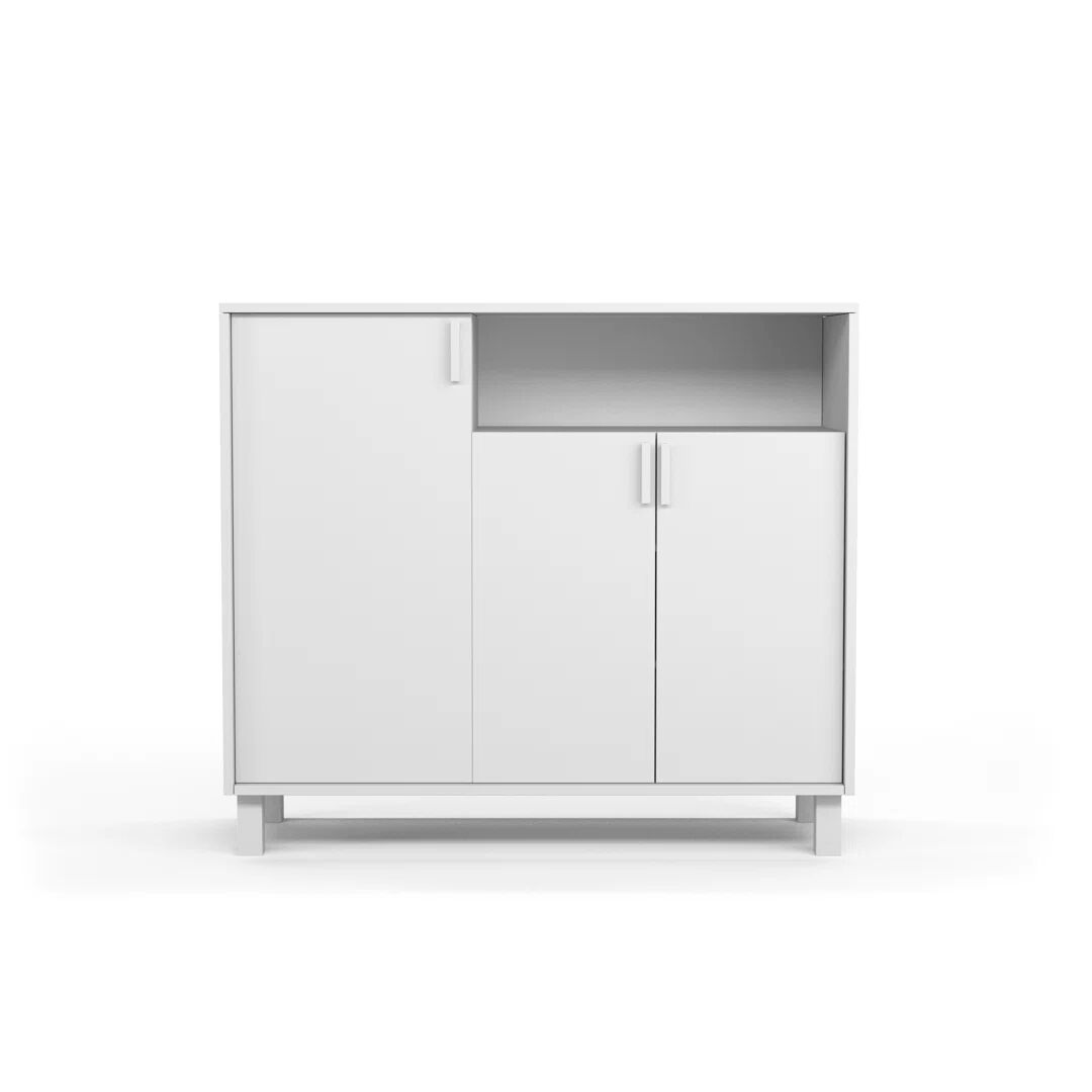 Ebern Designs 16 Pair Shoe Storage Cabinet white