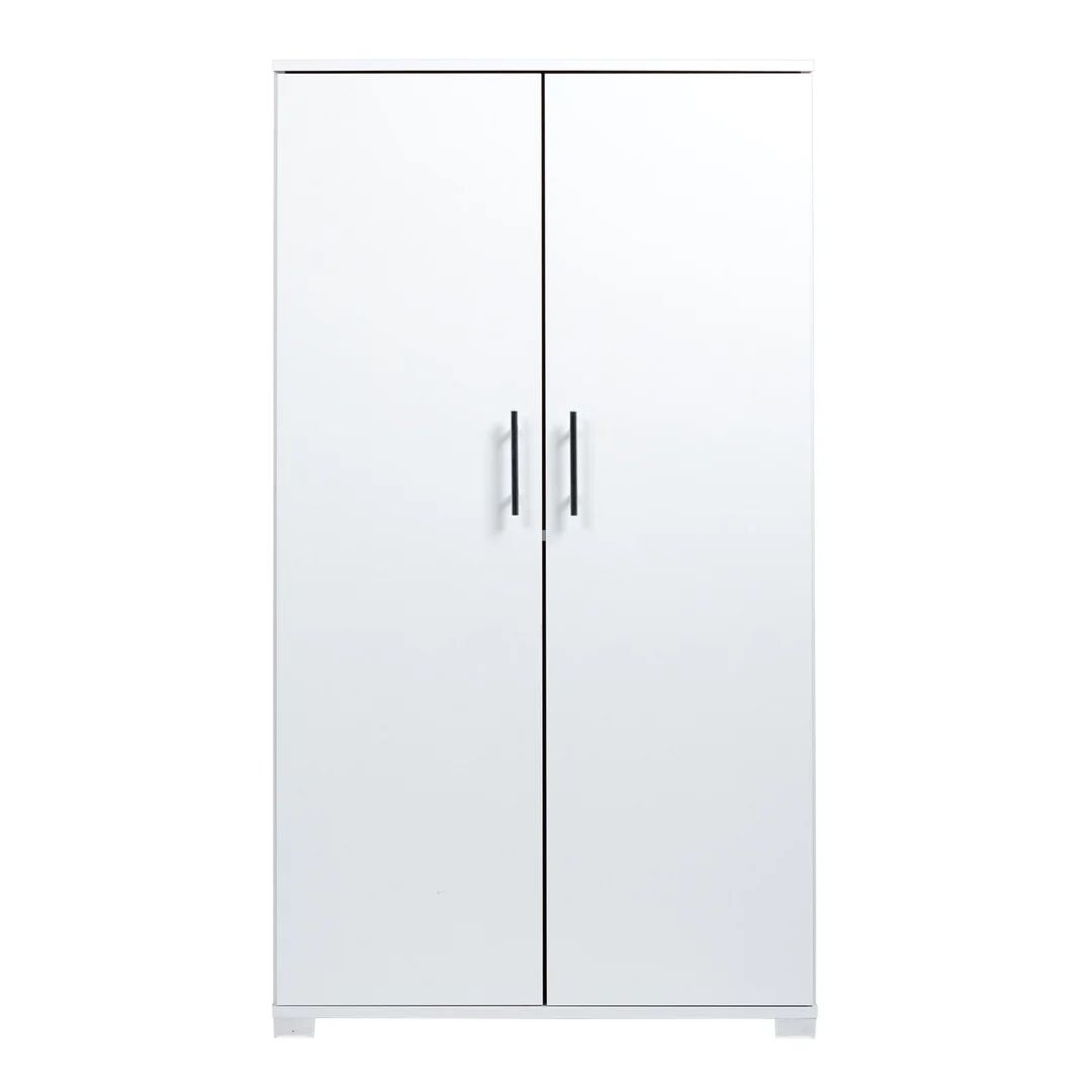 Rebrilliant Bucoli 2 Door Storage Cabinet brown/white 185.0 H x 80.0 W x 40.0 D cm