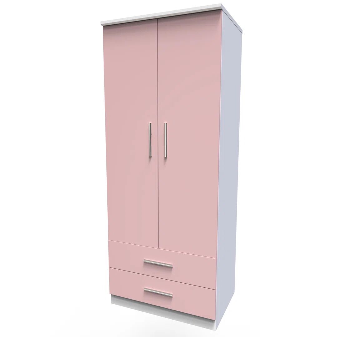 Welcome Furniture Knightsbridge 2 Door Wardrobe Fully Assembled pink/white 197.0 H x 74.0 W x 53.0 D cm