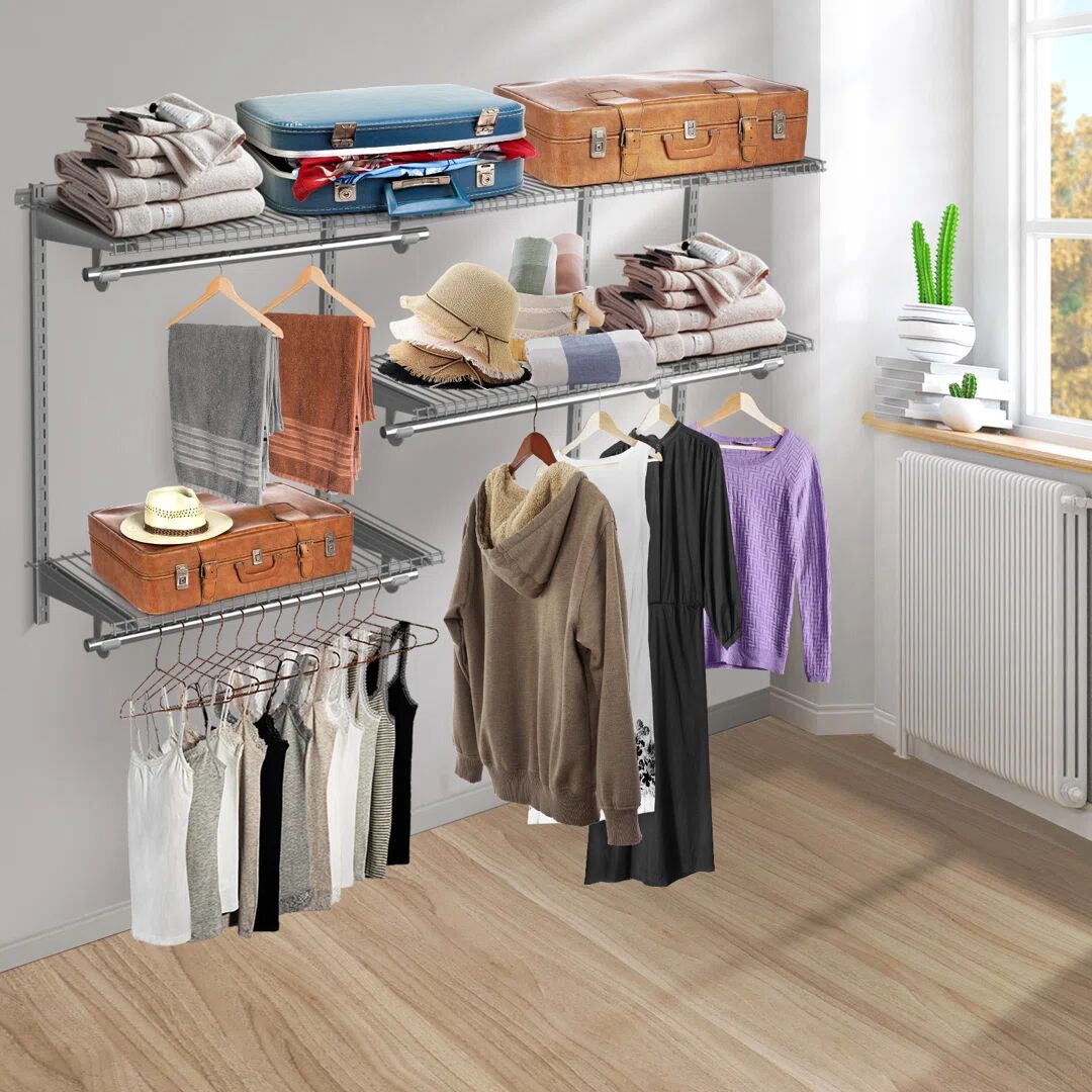 Rebrilliant Chael Clothes Storage System gray 92.0 H x 158.0 W x 35.0 D cm