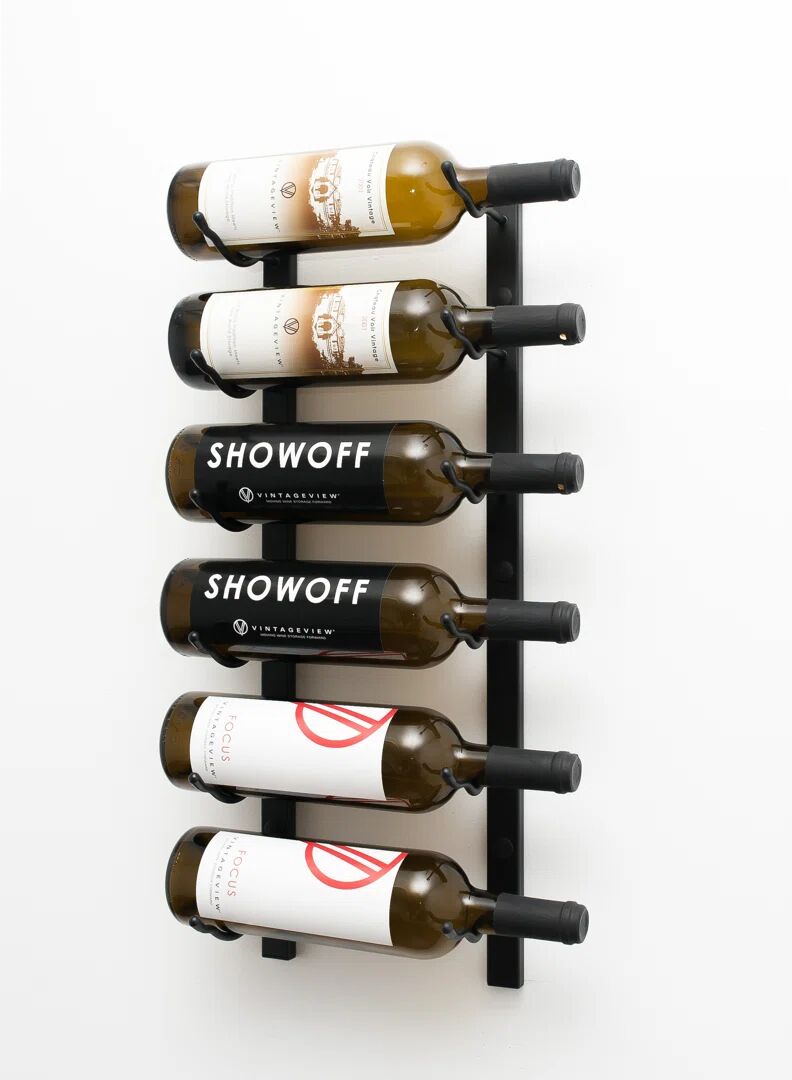 Symple Stuff W Series Wall Mounted 6 Bottle Wine Rack black 61.0 H x 33.0 W x 13.5 D cm