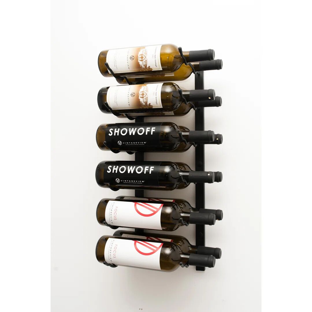Symple Stuff 12 Bottle Wall Mounted Wine Rack black 61.0 H x 33.0 W x 21.5 D cm