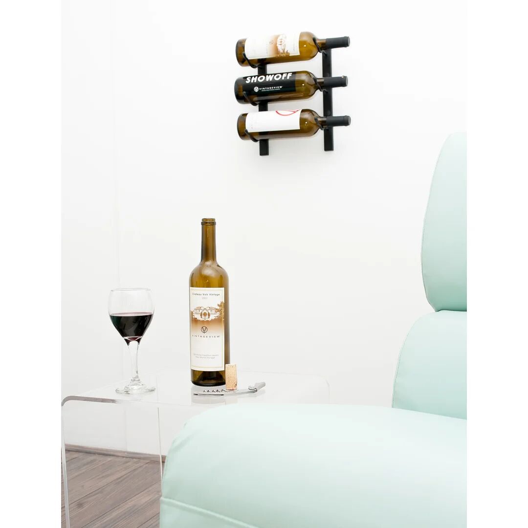 Symple Stuff W Series Wall Mounted 3 Bottle Wine Rack black 30.5 H x 33.0 W x 13.5 D cm