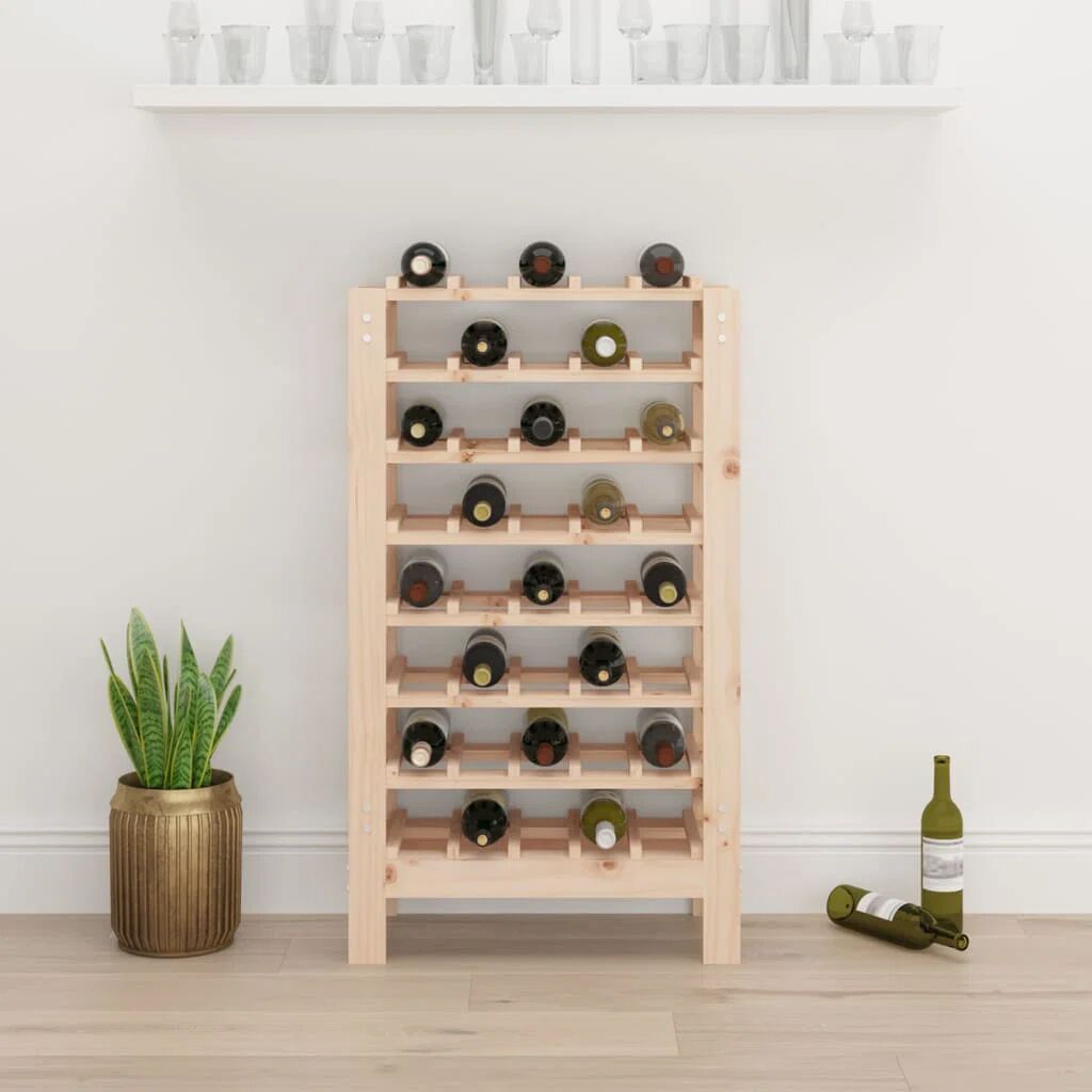 Brayden Studio Tharon 40 Bottle Solid Wood Floor Wine Bottle Rack in Brown brown 107.5 H x 61.5 W x 30.0 D cm