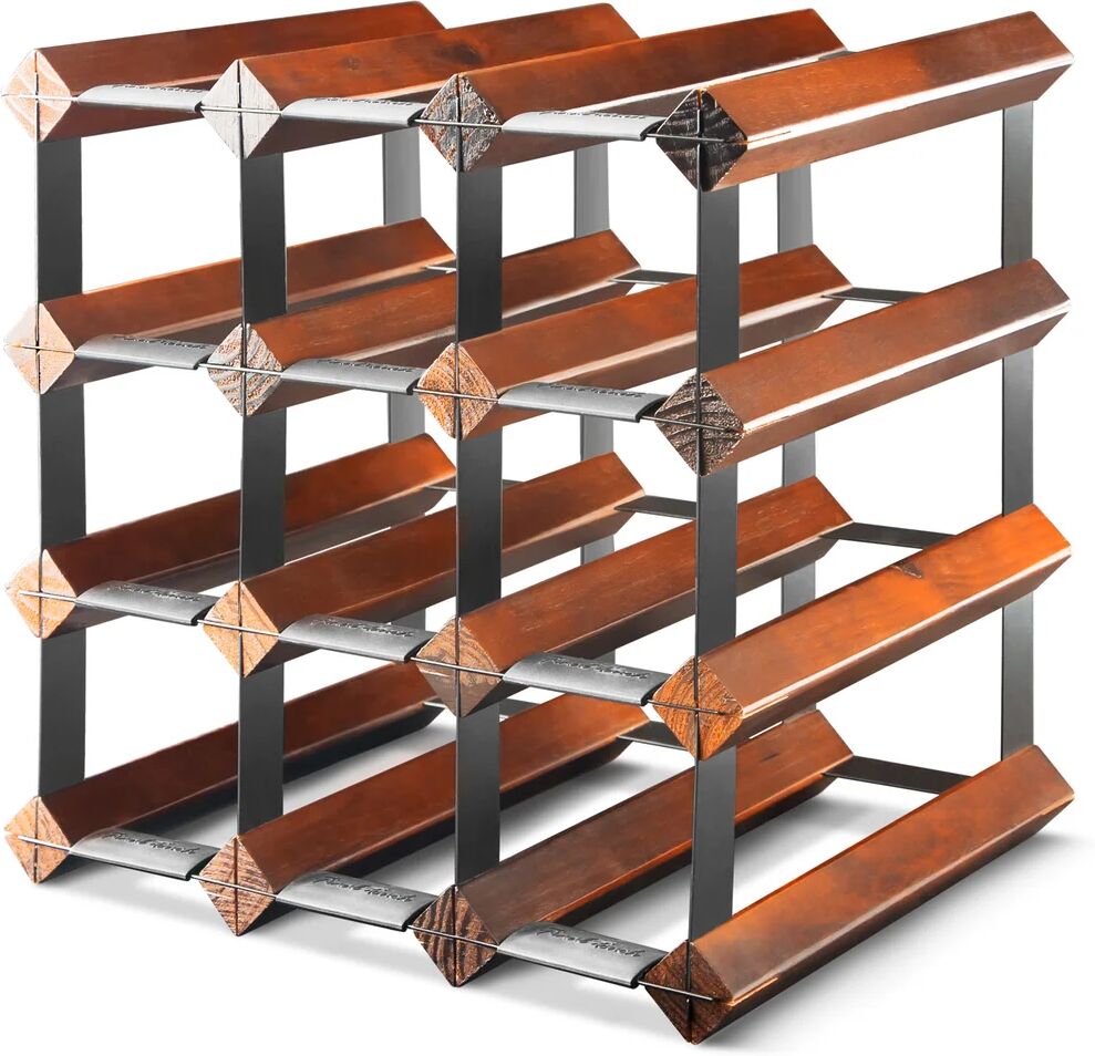 ClassicLiving Wrightsville 12 Bottle Wine Rack brown/gray 32.0 H x 32.0 W x 24.0 D cm