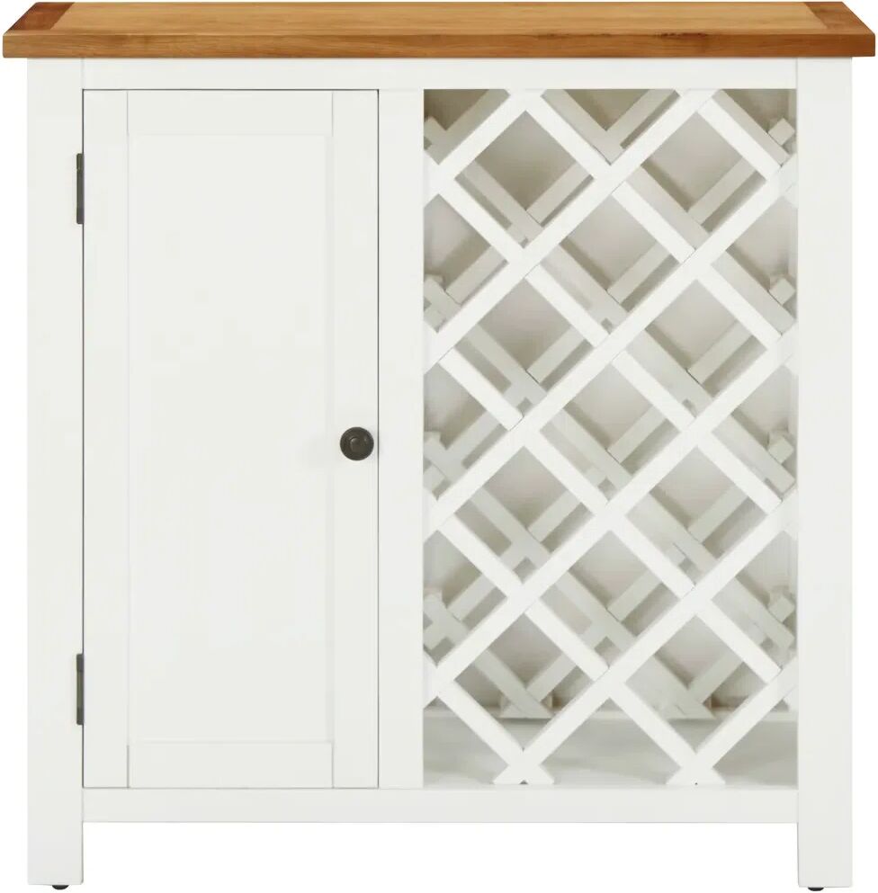 August Grove Brandsville 11 Bottle Wine Cabinet white/brown 80.0 H x 80.0 W x 32.0 D cm