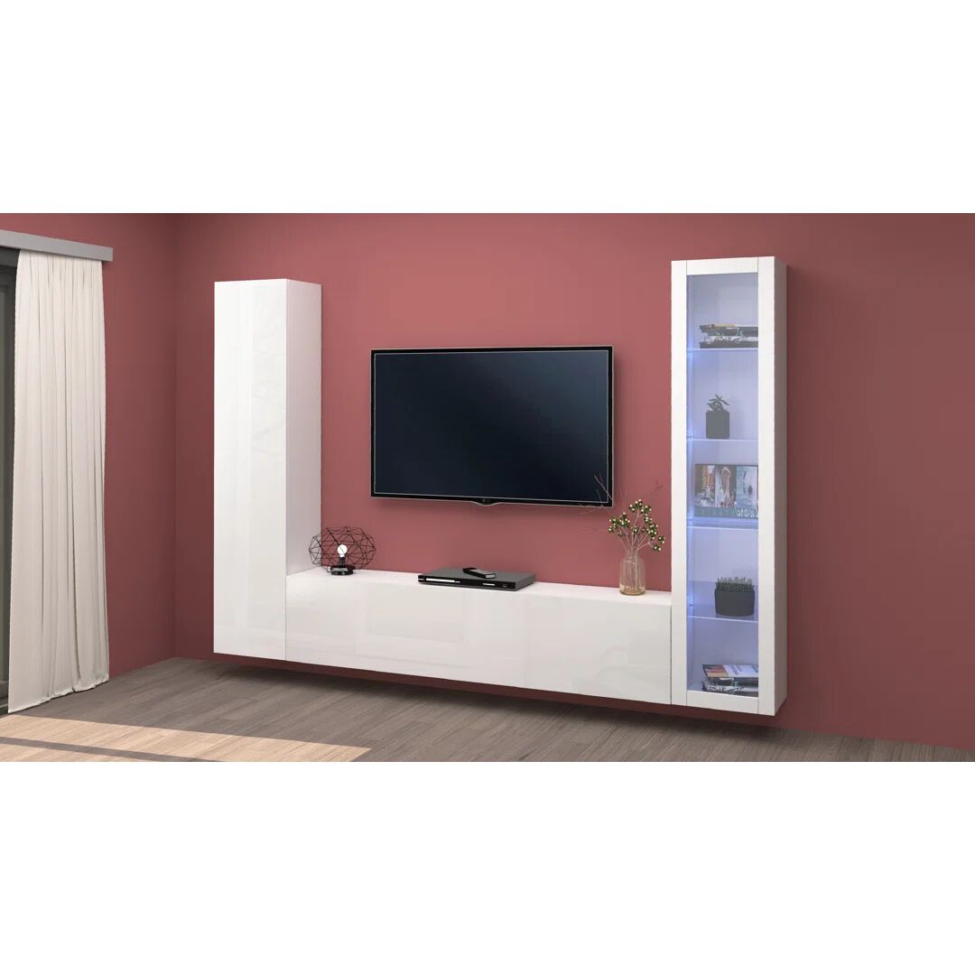 Web Furniture Maruska Entertainment Unit for TVs up to 70" white 40.0 H x 180.0 W x 30.0 D cm