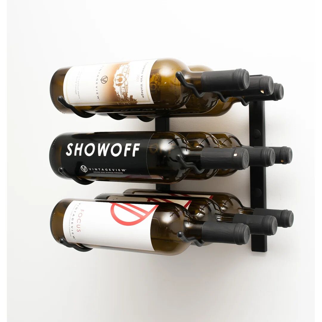 Symple Stuff 9 Bottle Wall Mounted Wine Rack black 30.5 H x 33.0 W x 30.5 D cm
