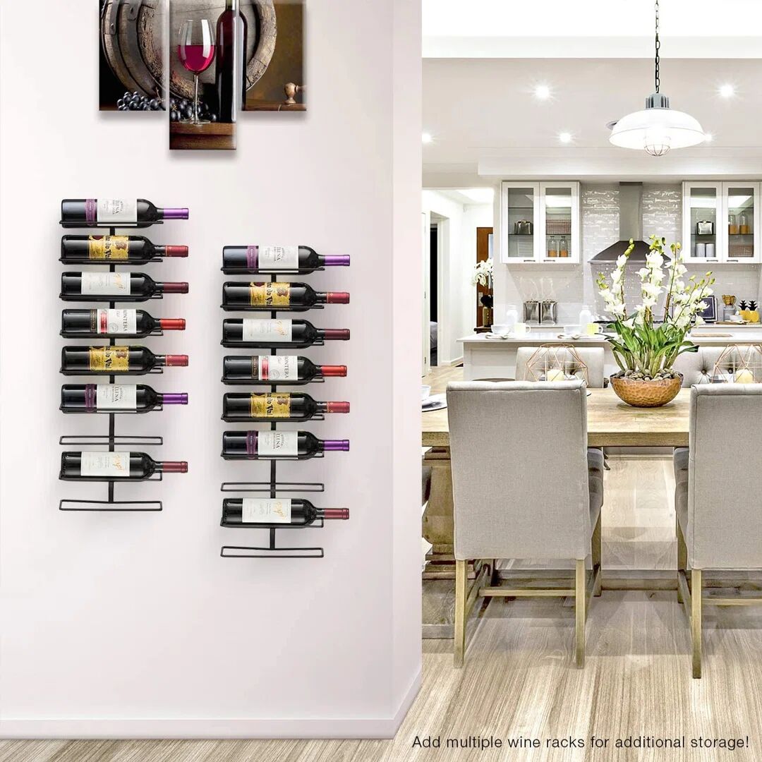 Rebrilliant Wall Mount Wine Rack (Holds 9 Bottles) black 38.0 H x 10.0 W x 4.0 D cm