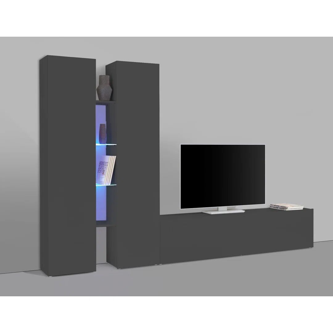 Web Furniture Maruska Entertainment Unit for TVs up to 70" gray 40.0 H x 180.0 W x 30.0 D cm