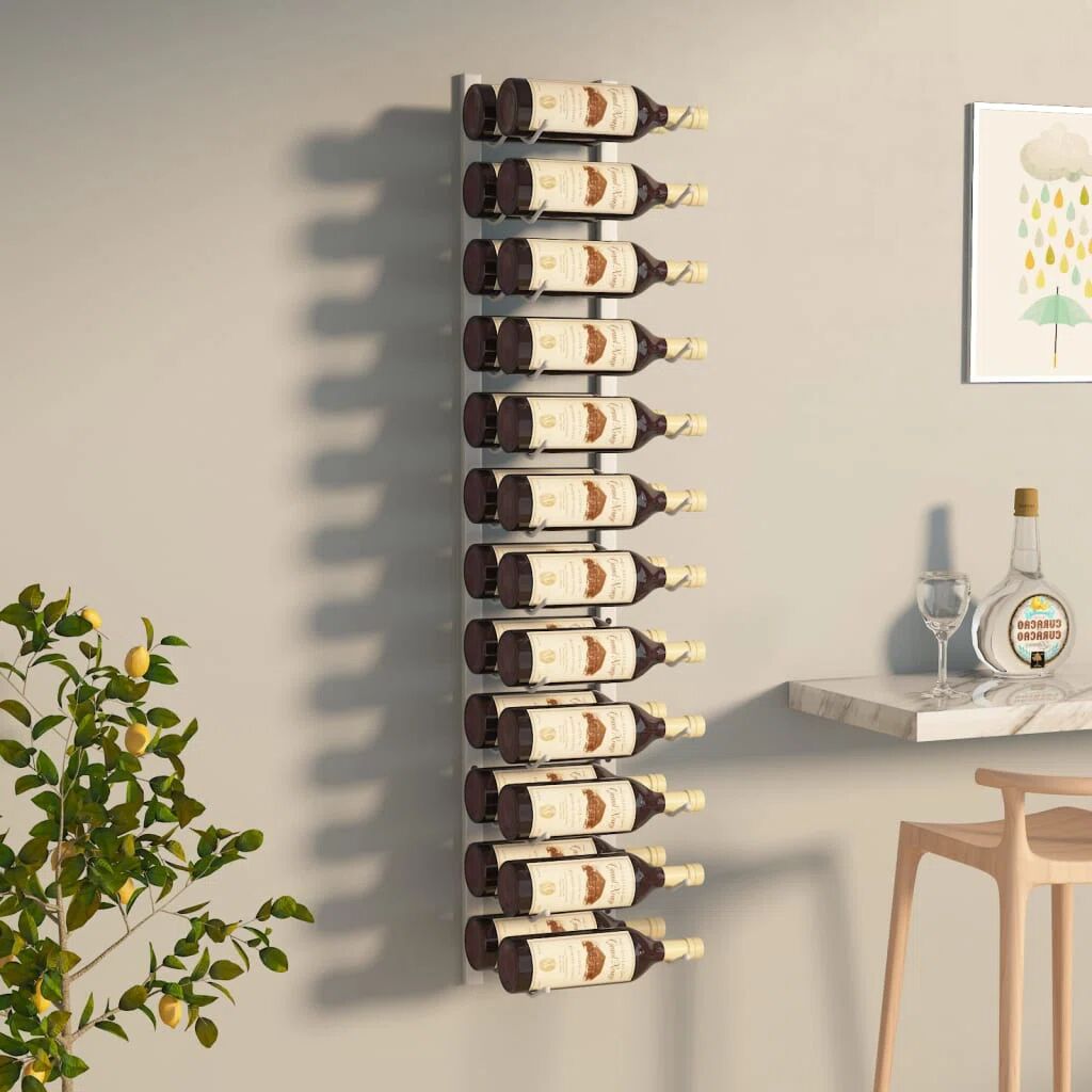 Brayden Studio Aschley 20 Bottle Floor Wine Bottle Rack white 22.0 H x 2.5 W x 116.0 D cm