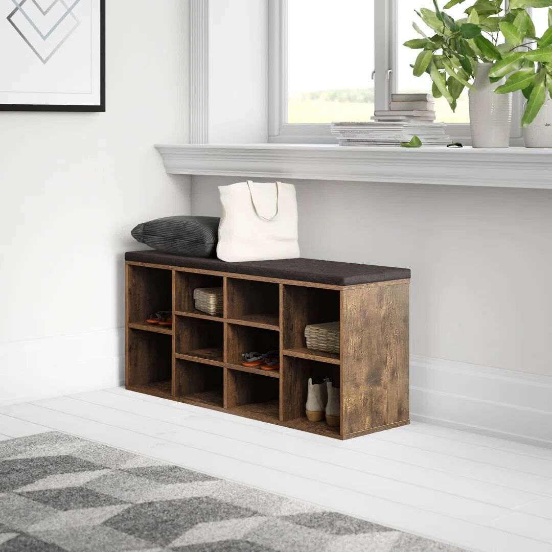 Wade Logan Adara Shoes Storage Bench brown 48.0 H x 104.0 W x 30.0 D cm