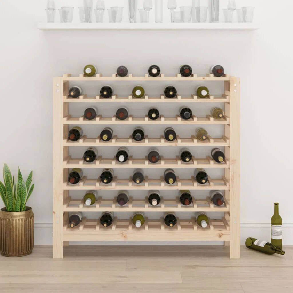 Brayden Studio Tetteh 80 Bottle Solid Wood Floor Wine Bottle Rack in Brown brown 107.5 H x 109.5 W x 30.0 D cm