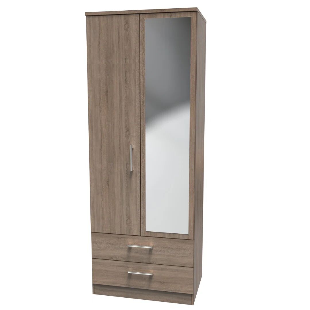 Welcome Furniture Devon 2 Door Wardrobe Fully Assembled brown 182.5 H x 74.0 W x 53.0 D cm