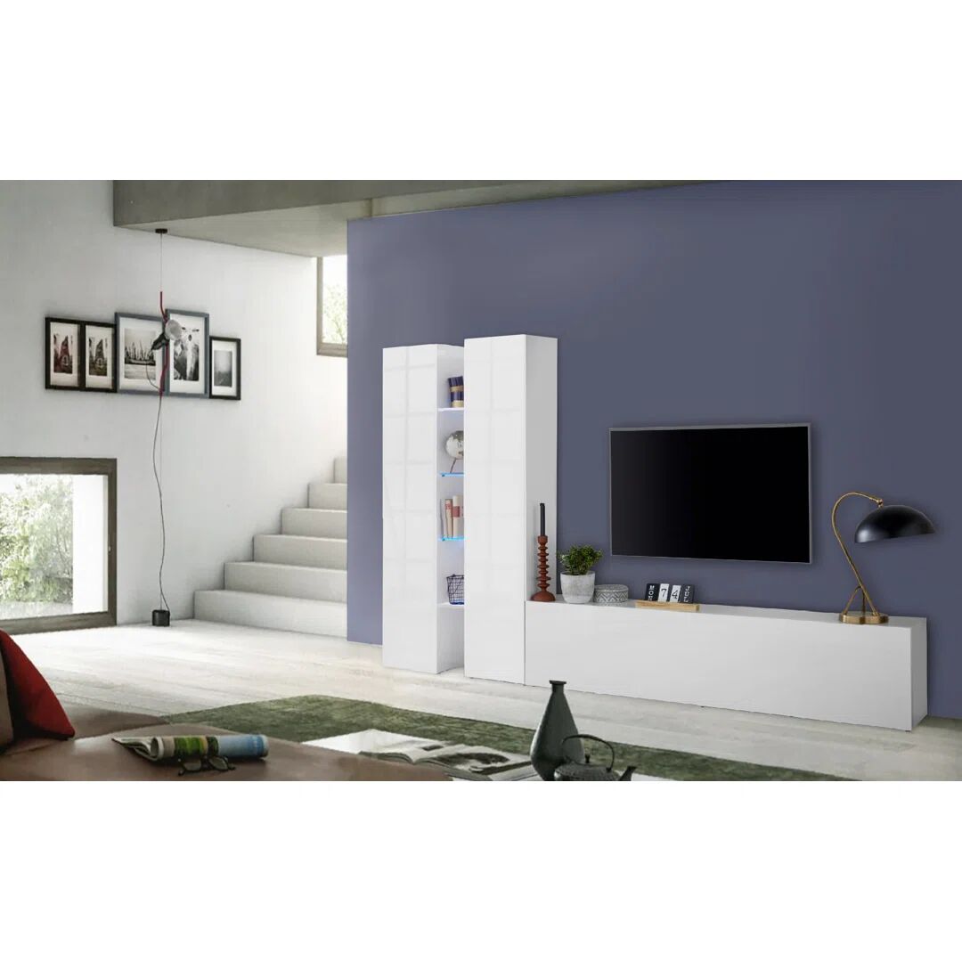 Web Furniture Maruska Entertainment Unit for TVs up to 70" white 40.0 H x 180.0 W x 30.0 D cm