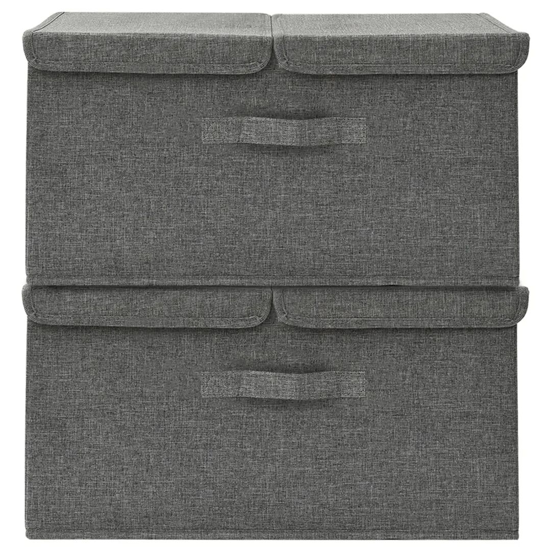 Ebern Designs Storage Boxes Fabric 50x30x25 cm gray 25.0 H x 50.0 W x 30.0 D cm