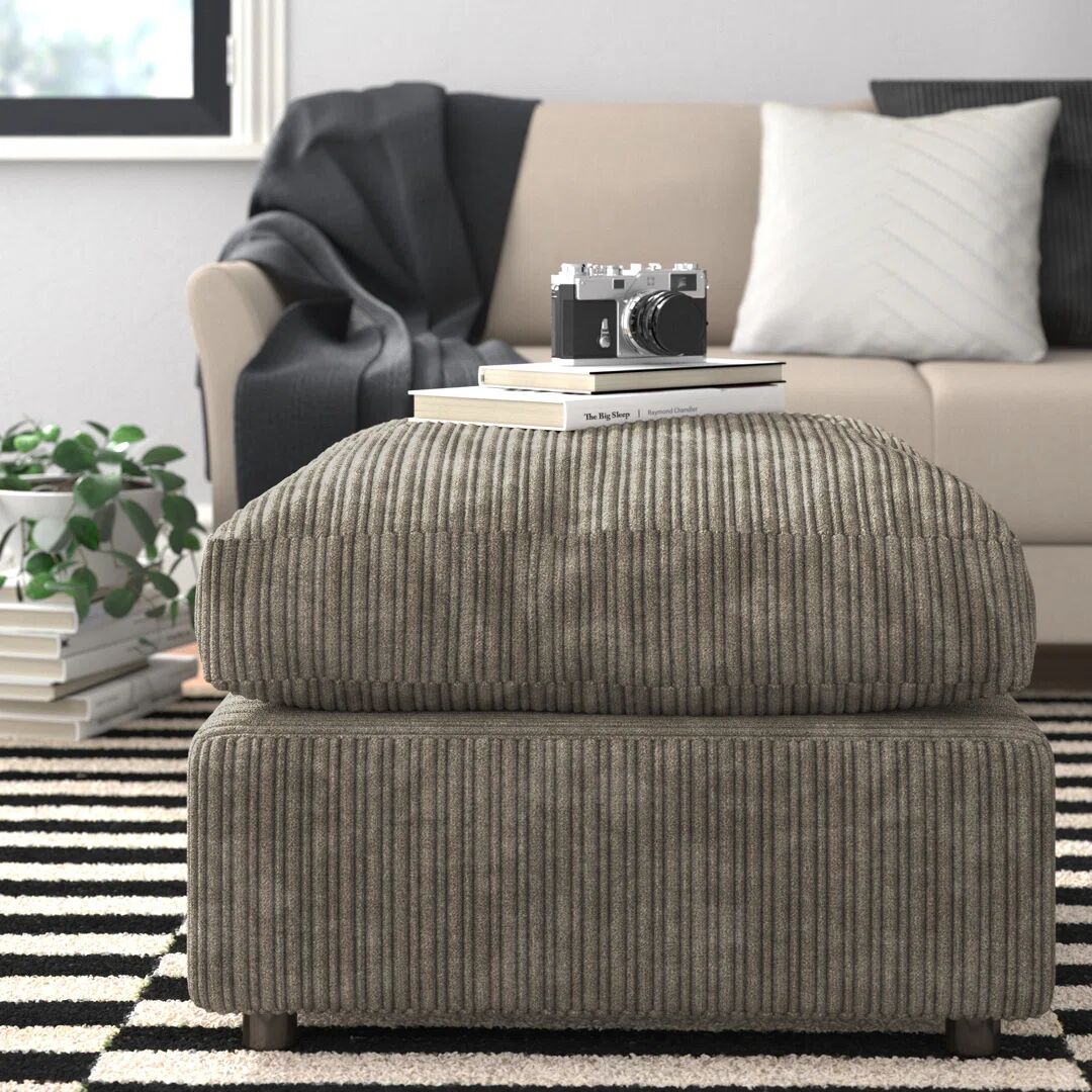 Zipcode Design Simsbury Non-Storage Ottoman gray 50.0 H x 70.0 W x 70.0 D cm