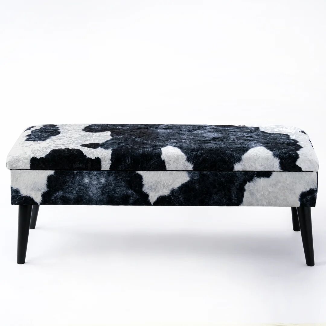 Canora Grey Salvi Upholstered Storage Bench black 44.0 H x 100.0 W x 35.0 D cm