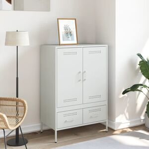 Latitude Run Vidaxl highboard 68 x 39 x 101.5cm cold rolled steel White 101.5cm H X 68cm W X 39cm D