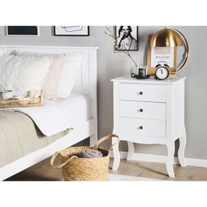 Marlow Home Co. 3 Drawer Bedside Table White Bletchley White 70cm H X 48cm W X 34cm D