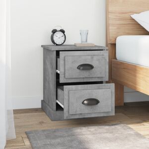 ClassicLiving Bellechester Solid + Manufactured Wood Bedside Table Concrete Grey 47.5cm H X 39cm W X 39cm D
