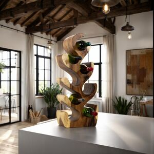 Alpen Home Burruss Solid Wood Tabletop Wine Bottle Rack Brown Brown 68cm H X 28cm W X 18cm D