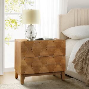 Blue Elephant Whisnant Contemporary 2-Drawer Bedside Table with Charging Station Seadrift 60.96cm H X 66.04cm W X 45.72cm D