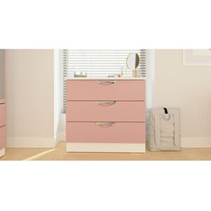 Ebern Designs Fully Assembled Leodis 4 - Drawer Chest of Drawers Kobe Pink/White 88.5cm H X 39.5cm W X 41.5cm D