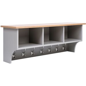Marlow Home Co. Floating Storage Shelf With Metal Hooks Brown;Grey 40cm H X 110cm W X 30cm D