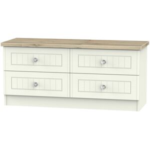 17 Stories Fully Assembled Zenfield 4 Drawer Chest Cream Ash/Bordeaux Oak 50.5cm H X 112cm W X 41.5cm D