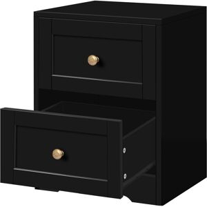 Marlow Home Co. Alejoa 39cm W Manufactured Wood Bedside Table Black 50cm H X 39cm W X 39cm D