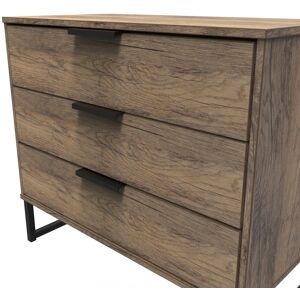 Ebern Designs Fully Assembled Luecinda 3 - Drawer Chest of Drawers Vintage Oak 69.5cm H X 76.5cm W X 41.5cm D