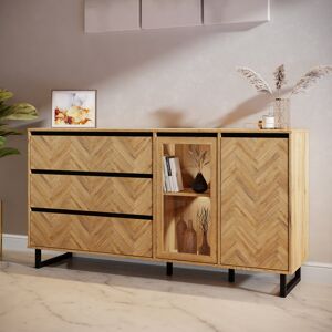 Borough Wharf 3 Drawer, 2 Door Sideboard, 156,4 cm W x 82,6 cm H x 42 cm D Beige 82.6cm H X 156.4cm W X 42cm D