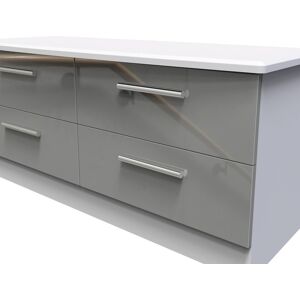Ebern Designs Fully Assembled Letoya 4 - Drawer Chest of Drawers Grey Gloss 50.5cm H X 112cm W X 41.5cm D