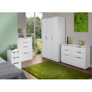 Ebern Designs Fully Assembled Leodis 4 - Drawer Chest of Drawers White Gloss 88.5cm H X 39.5cm W X 41.5cm D