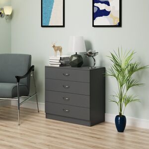 Ebern Designs Deloice 4 Drawer 75Cm W Chest of Drawers Bedside Cabinet Grey 72cm H X 75cm W X 36cm D