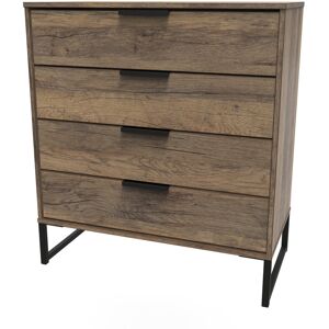 Ebern Designs Fully Assembled Luecinda 4 - Drawer Chest of Drawers Vintage Oak 88.5cm H X 76.5cm W X 41.5cm D
