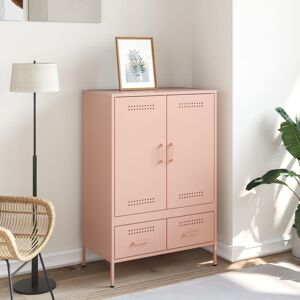Latitude Run Vidaxl highboard 68 x 39 x 101.5cm cold rolled steel Pink 101.5cm H X 68cm W X 39cm D