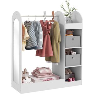 Marlow Home Co. Annysa Kids Clothes Hanger Wardrobe White 106cm H X 92cm W X 36cm D